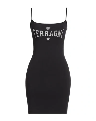 Chiara Ferragni Woman Mini Dress Black Size Xxs Cotton, Elastane