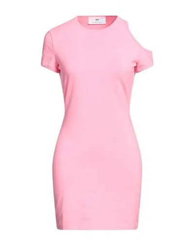 Chiara Ferragni Woman Mini Dress Pink Size L Cotton, Elastane