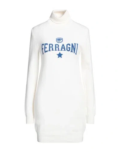 Chiara Ferragni Woman Mini Dress White Size S Wool, Viscose, Polyamide, Cashmere