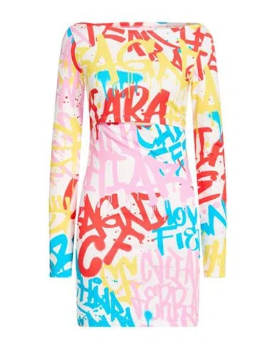 Chiara Ferragni Woman Mini Dress White Size S Cotton, Elastane In Multi
