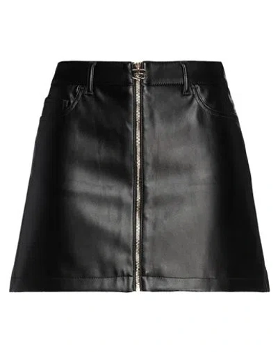 Chiara Ferragni Woman Mini Skirt Black Size 26 Polyester, Polyurethane Resin