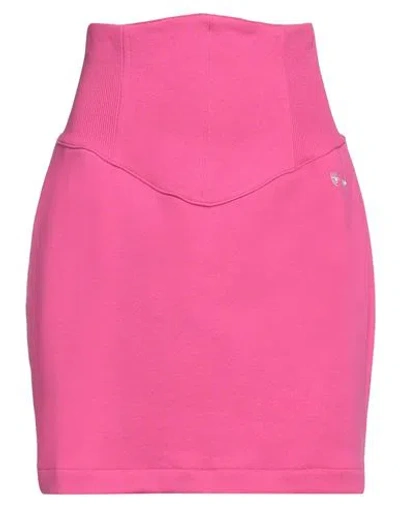 Chiara Ferragni Woman Mini Skirt Fuchsia Size S Cotton, Elastane In Pink