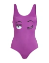 Chiara Ferragni Woman One-piece Swimsuit Purple Size S Polyamide, Elastane