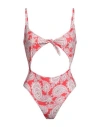 Chiara Ferragni Woman One-piece Swimsuit Red Size 2 Polyester, Elastane In Red