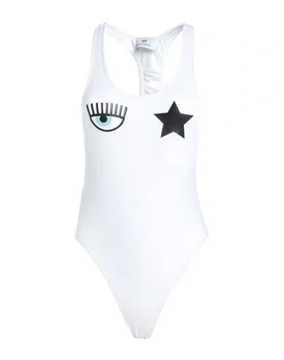 Chiara Ferragni Woman One-piece Swimsuit White Size Xs Polyamide, Elastane
