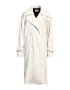 Chiara Ferragni Woman Overcoat & Trench Coat Ivory Size 10 Polyester, Polyurethane Resin In White