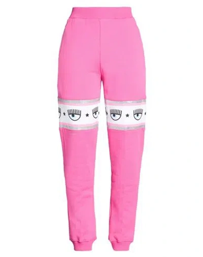 Chiara Ferragni Woman Pants Fuchsia Size M Cotton, Elastane In Pink