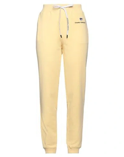 Chiara Ferragni Woman Pants Light Yellow Size M Cotton