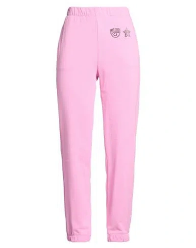 Chiara Ferragni Woman Pants Pink Size L Cotton, Polyester