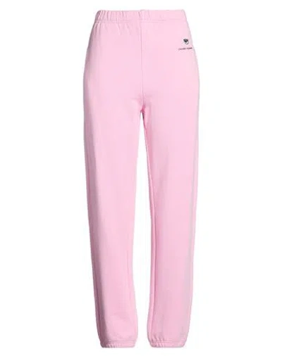 Chiara Ferragni Woman Pants Pink Size M Cotton In Multi