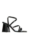 Chiara Ferragni Woman Sandals Black Size 11 Textile Fibers In Black