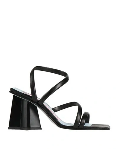 Chiara Ferragni Woman Sandals Black Size 11 Textile Fibers