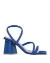 Chiara Ferragni Woman Sandals Blue Size 8 Textile Fibers In Blue
