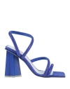 Chiara Ferragni Woman Sandals Blue Size 8 Textile Fibers In Blue