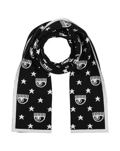 Chiara Ferragni Woman Scarf Black Size - Acrylic, Wool
