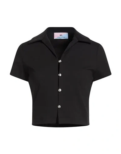 Chiara Ferragni Woman Shirt Black Size 6 Cotton, Polyamide, Elastane