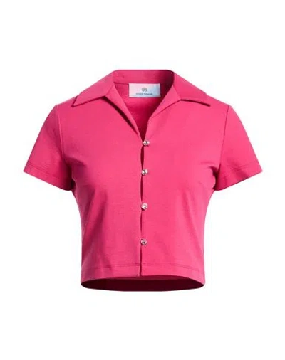 Chiara Ferragni Woman Shirt Fuchsia Size 8 Cotton, Polyamide, Elastane In Pink