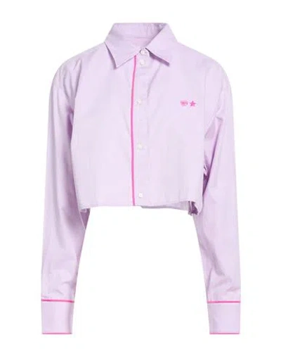 Chiara Ferragni Woman Shirt Lilac Size 8 Cotton In Purple
