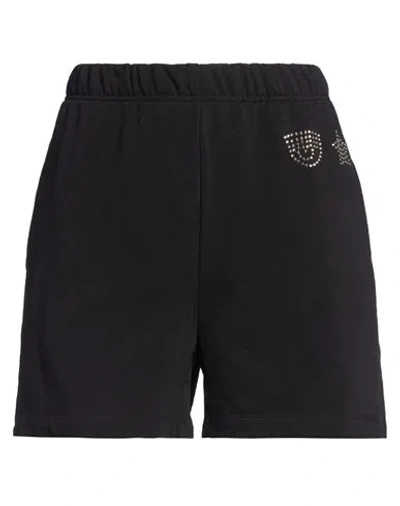Chiara Ferragni Woman Shorts & Bermuda Shorts Black Size M Cotton, Polyester