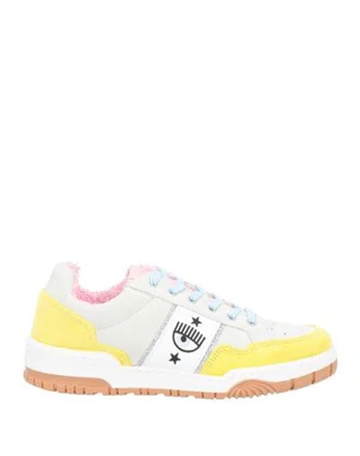 Chiara Ferragni Woman Sneakers Off White Size 12 Soft Leather