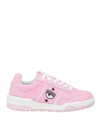 Chiara Ferragni Woman Sneakers Pink Size 7 Leather