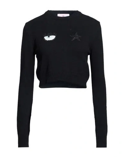 Chiara Ferragni Woman Sweater Black Size L Wool, Viscose, Polyamide, Cashmere
