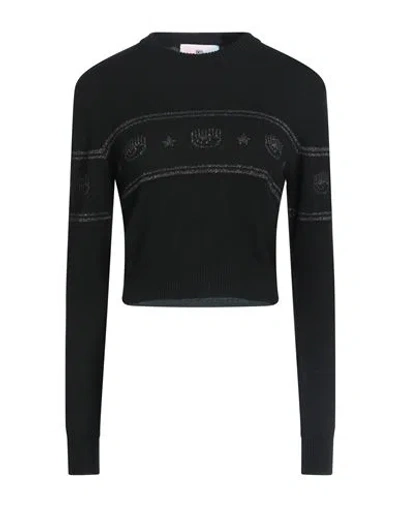 Chiara Ferragni Woman Sweater Black Size L Wool, Viscose, Polyamide, Cashmere In Black