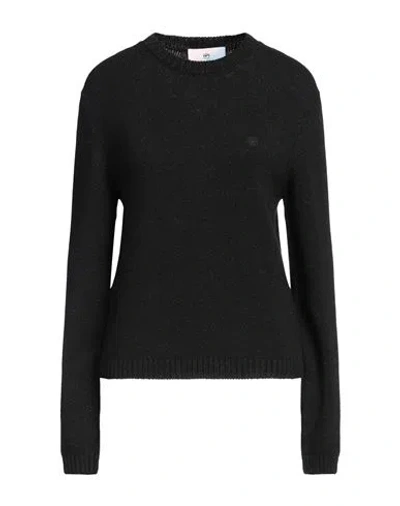 Chiara Ferragni Woman Sweater Black Size L Wool, Viscose, Polyamide, Cashmere