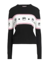 Chiara Ferragni Woman Sweater Black Size Xl Wool, Viscose, Polyamide, Cashmere In Black