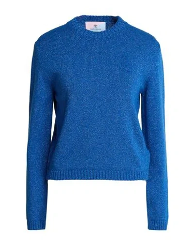 Chiara Ferragni Woman Sweater Blue Size Xl Wool, Viscose, Polyamide, Cashmere