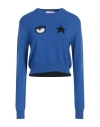 Chiara Ferragni Woman Sweater Bright Blue Size M Wool, Viscose, Polyamide, Cashmere In Blue
