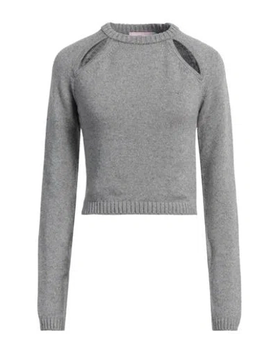 Chiara Ferragni Woman Sweater Grey Size L Wool, Viscose, Polyamide, Cashmere