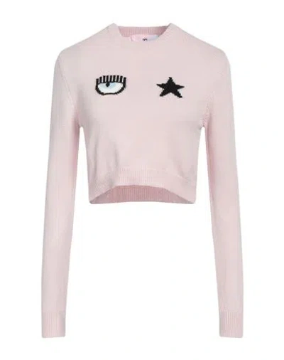 Chiara Ferragni Woman Sweater Light Pink Size L Wool, Viscose, Polyamide, Cashmere