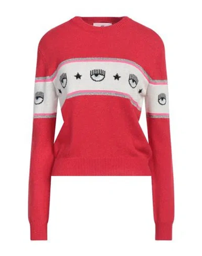 Chiara Ferragni Woman Sweater Red Size S Wool, Viscose, Polyamide, Cashmere In Multi