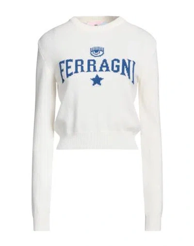 Chiara Ferragni Woman Sweater White Size M Wool, Viscose, Polyamide, Cashmere