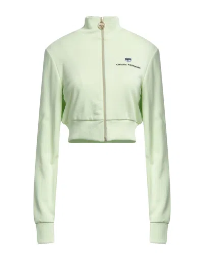 Chiara Ferragni Sweatshirts In Lime Cream