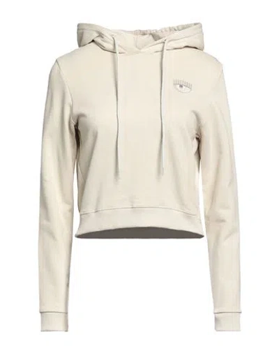 Chiara Ferragni Woman Sweatshirt Beige Size S Cotton