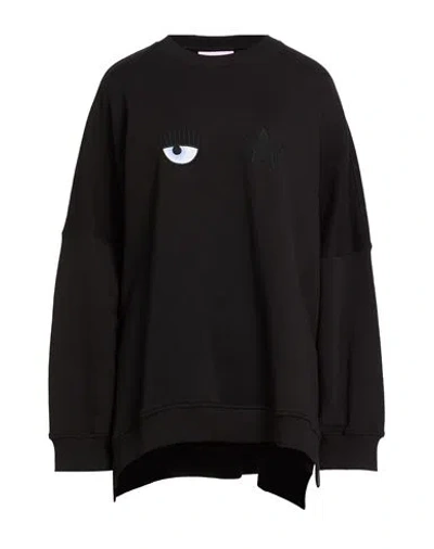 Chiara Ferragni Woman Sweatshirt Black Size L Cotton