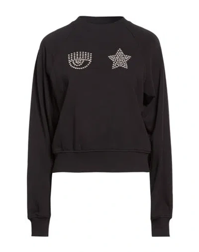 Chiara Ferragni Woman Sweatshirt Black Size L Cotton, Polyester
