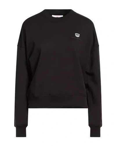 Chiara Ferragni Woman Sweatshirt Black Size M Cotton, Elastane