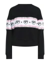 Chiara Ferragni Logomania-stripe Cotton Sweatshirt In Black