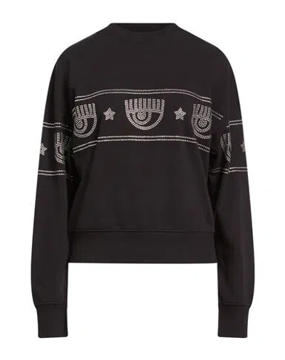 Chiara Ferragni Woman Sweatshirt Black Size M Cotton, Polyester