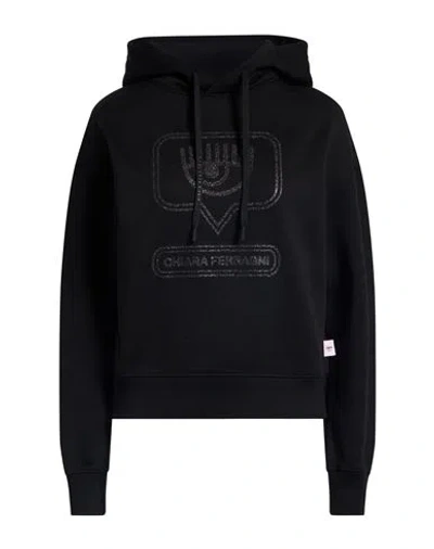 Chiara Ferragni Woman Sweatshirt Black Size Xs Polyester, Cotton