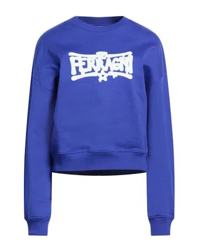Chiara Ferragni Woman Sweatshirt Bright Blue Size M Cotton