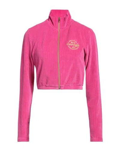 Chiara Ferragni Woman Sweatshirt Fuchsia Size L Cotton, Polyamide In Pink