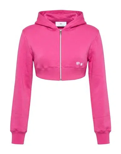 Chiara Ferragni Woman Sweatshirt Fuchsia Size Xs Cotton, Elastane In Pink