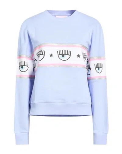 Chiara Ferragni Woman Sweatshirt Light Blue Size L Cotton