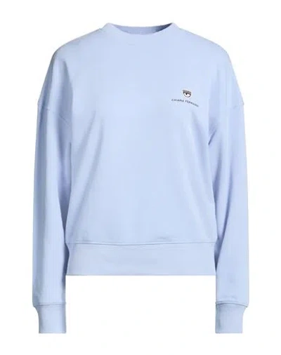Chiara Ferragni Woman Sweatshirt Light Blue Size Xl Cotton, Polyester