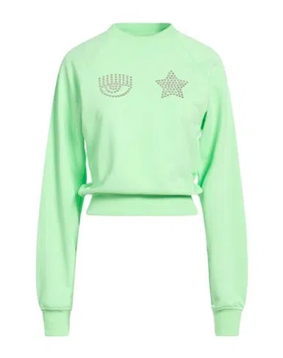Chiara Ferragni Woman Sweatshirt Light Green Size Xs Cotton, Polyester