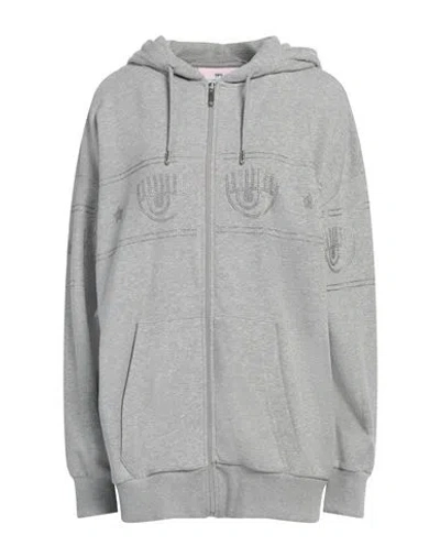 Chiara Ferragni Woman Sweatshirt Light Grey Size L Cotton, Polyester, Elastane